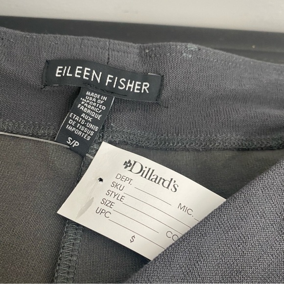 Eileen Fisher Small Gray Crepe Ankle Pants Elastic Waist Pull On 27.5" Inseam - Picture 9 of 10